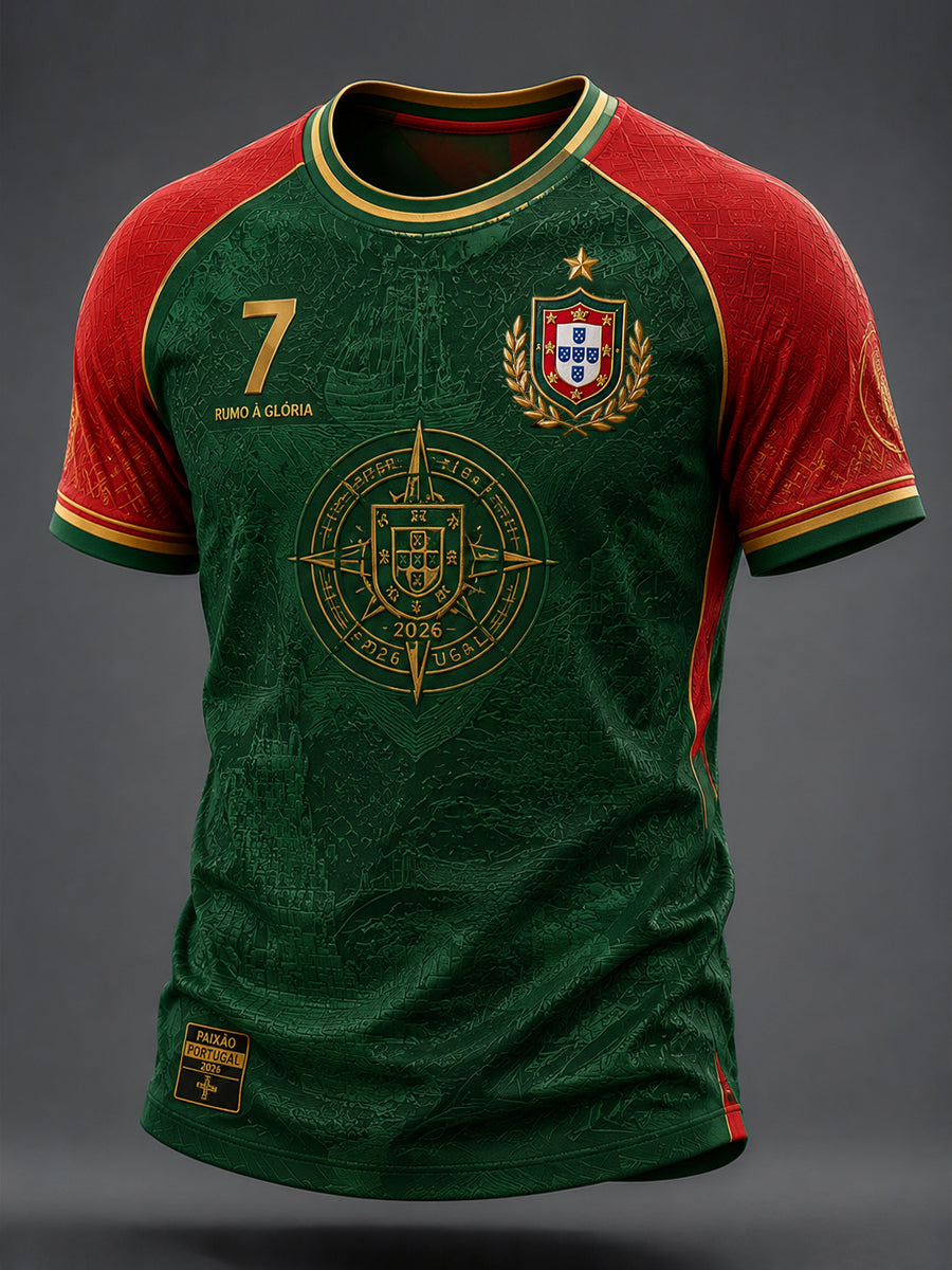 Camiseta de Futebol Clássico Masculina 2026 Portugal