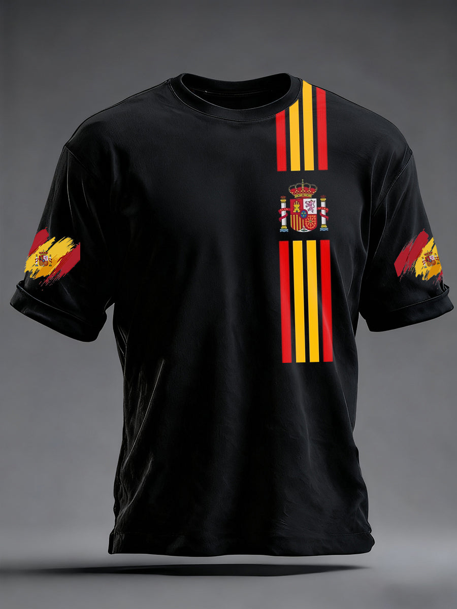 Bandeira masculina da Espanha camiseta de manga curta impressa