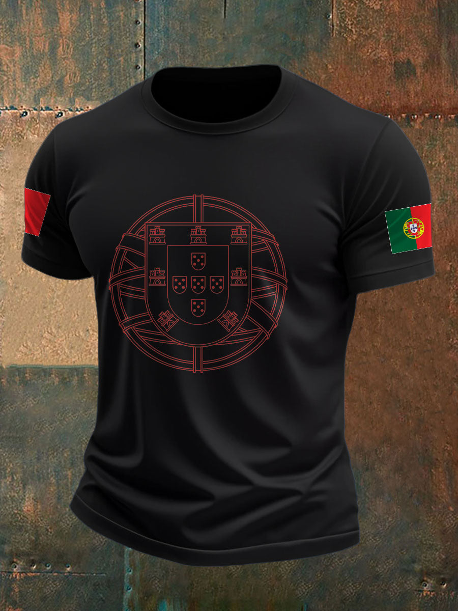 Bandeira Masculina de Portugal Art Impresso T-Shirt