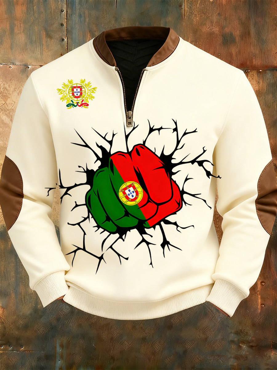 Moletom estampado português dos homens