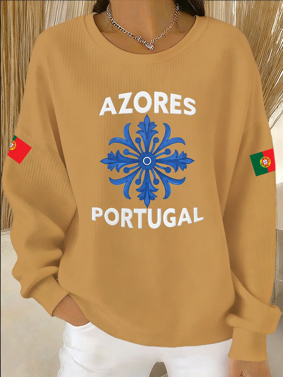 Camisola Casual Art Print Portuguesa Feminina