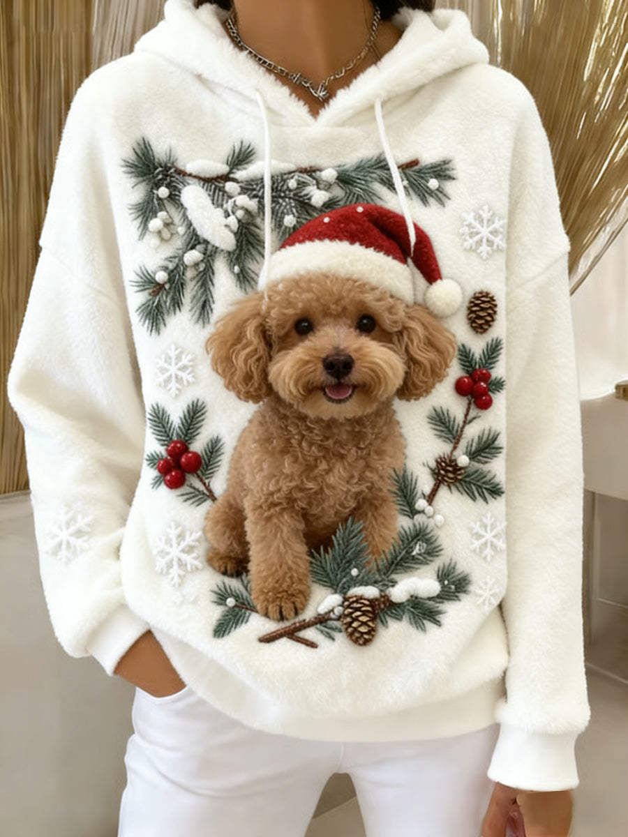 Arte Animal retro feminino imprime moletom com capuz de flanela confortável