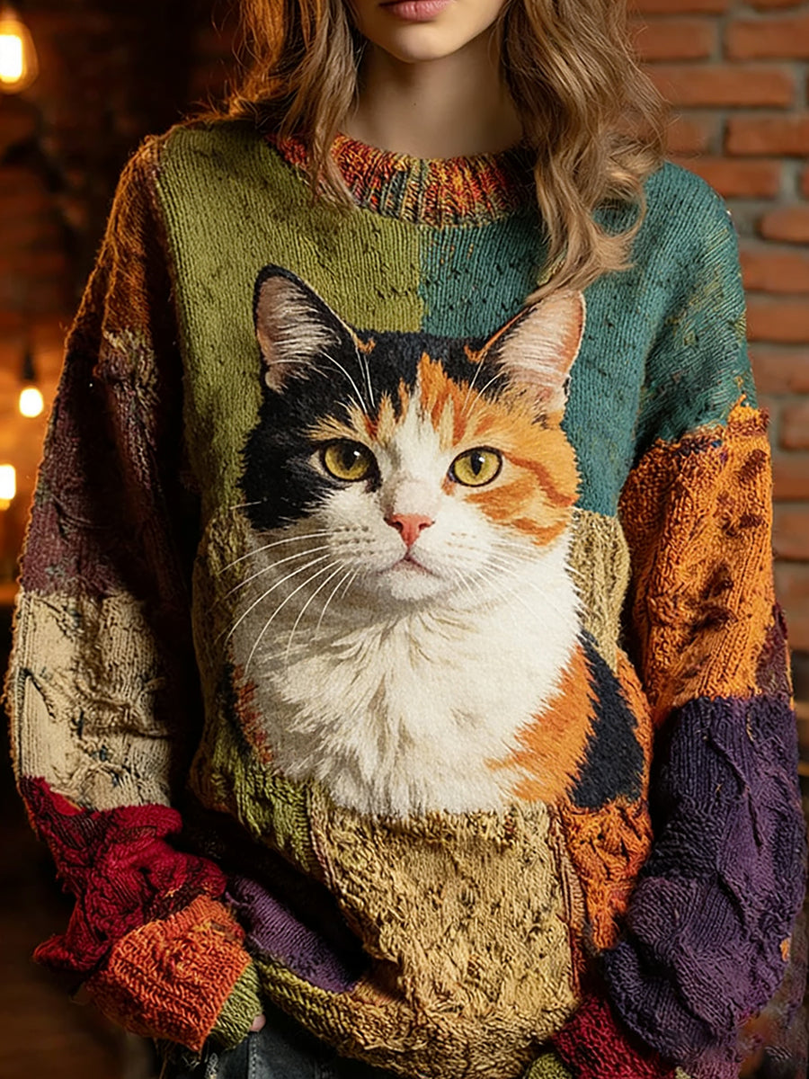 Arte Retro Animal das mulheres Casual Conforto Top De Malha