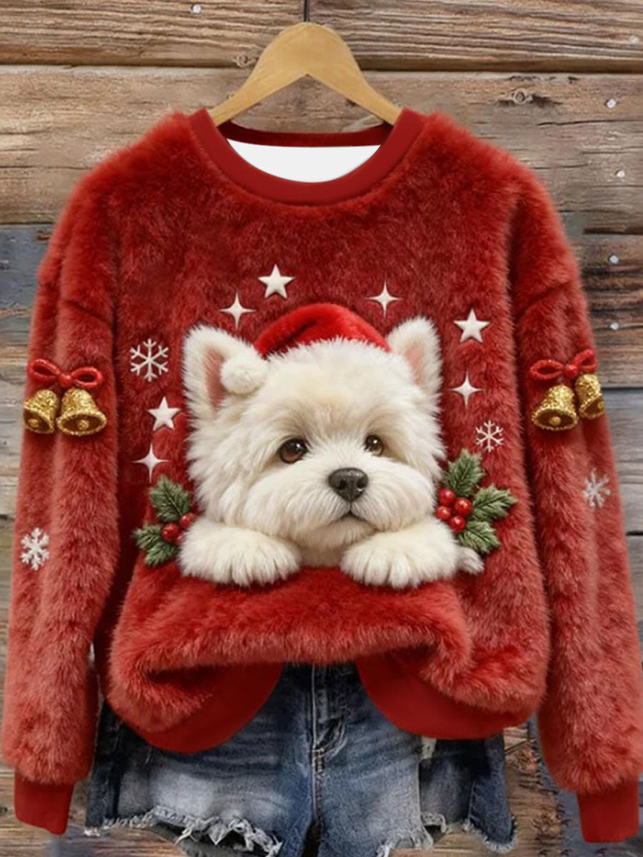 West Highland branco Terrier Westie Natal flanela Hoodie das mulheres