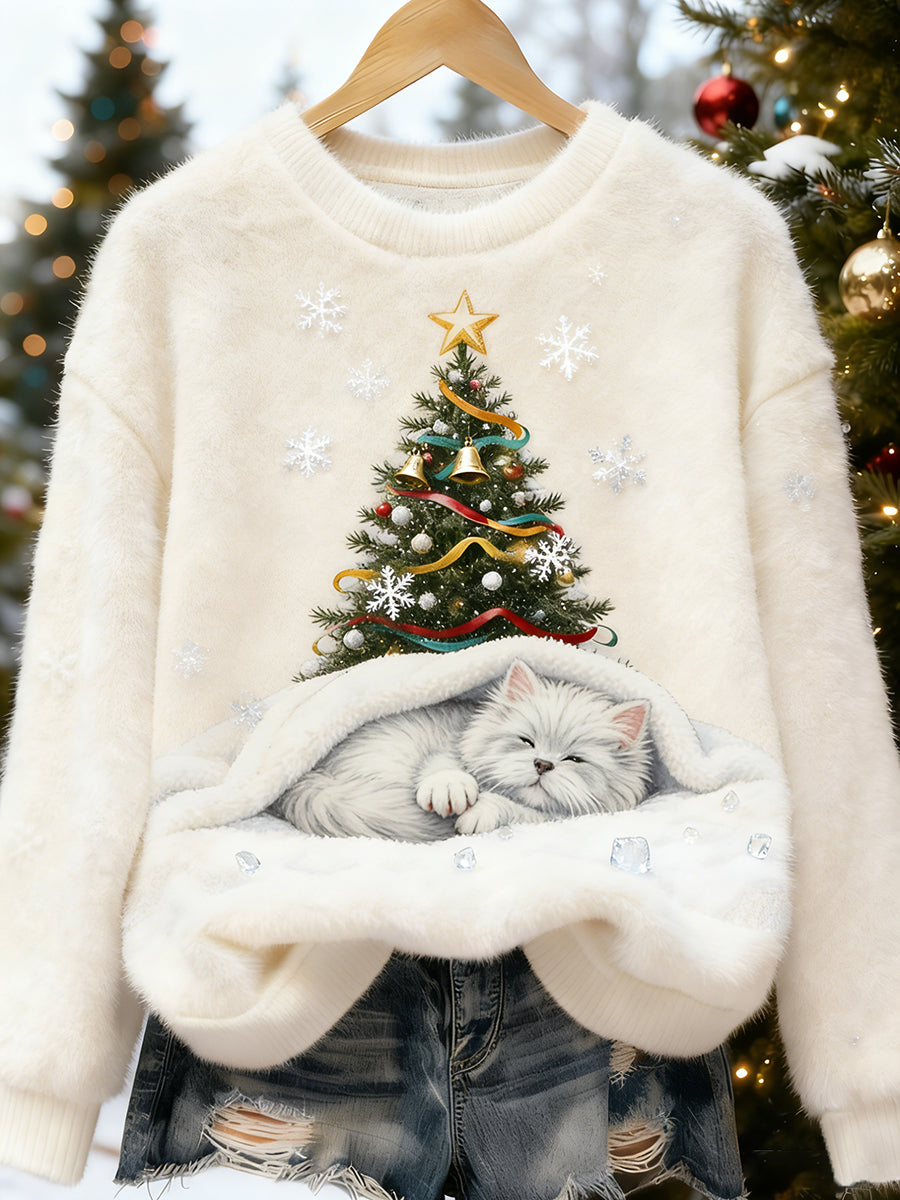 Arte animal retro impressão confortável top de flanela feminino