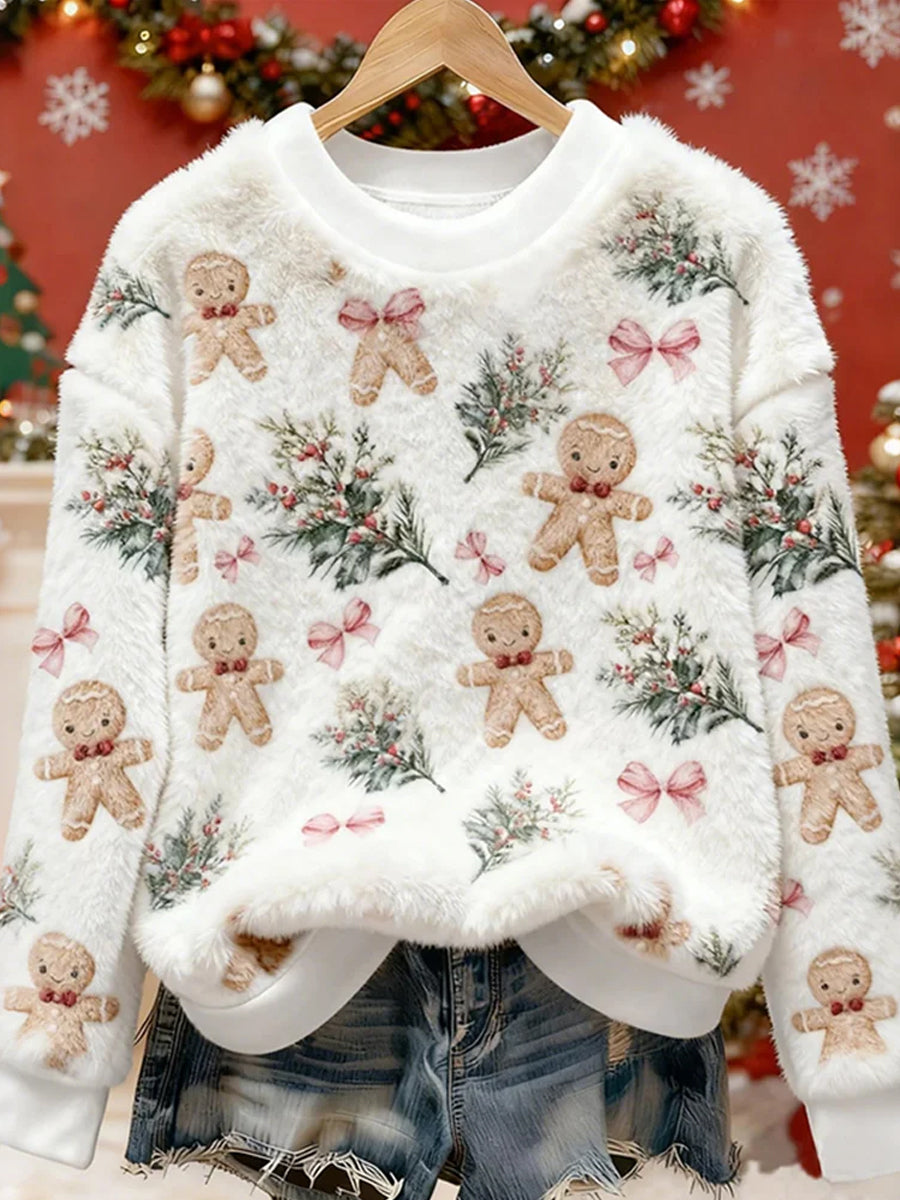 Arte animal retro impressão confortável top de flanela feminino