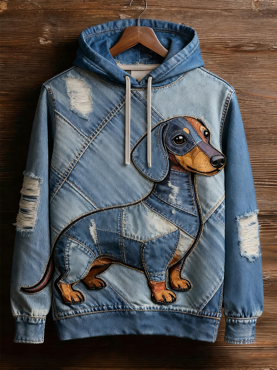 Unisex Retro Animal Art Imprimir Camisola Casual confortável
