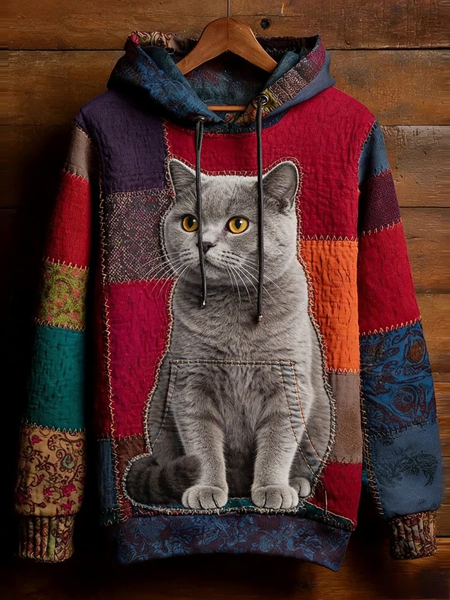 Unisex Retro Animal Art Imprimir Camisola Casual confortável