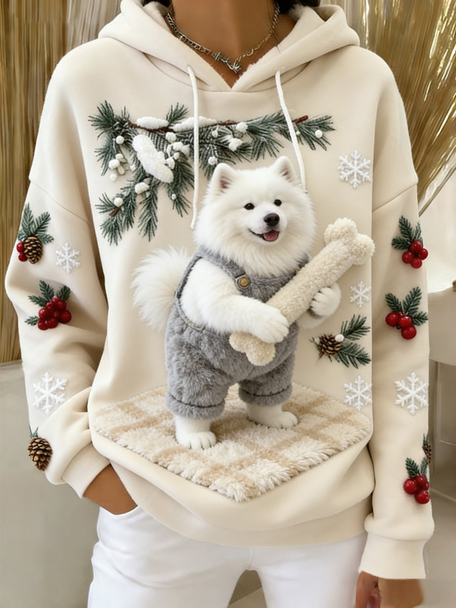 Arte Animal retro feminino imprime moletom com capuz de flanela confortável