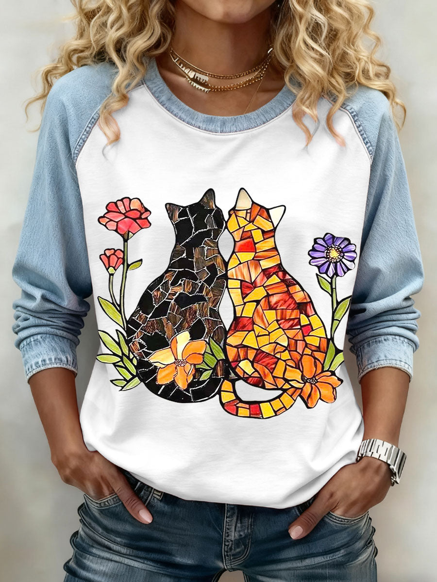 Gatos de Mulher Imprimir Moletons