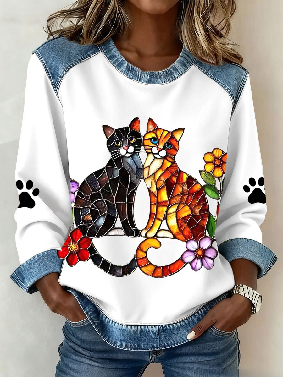 Gatos de Mulher Imprimir Moletons