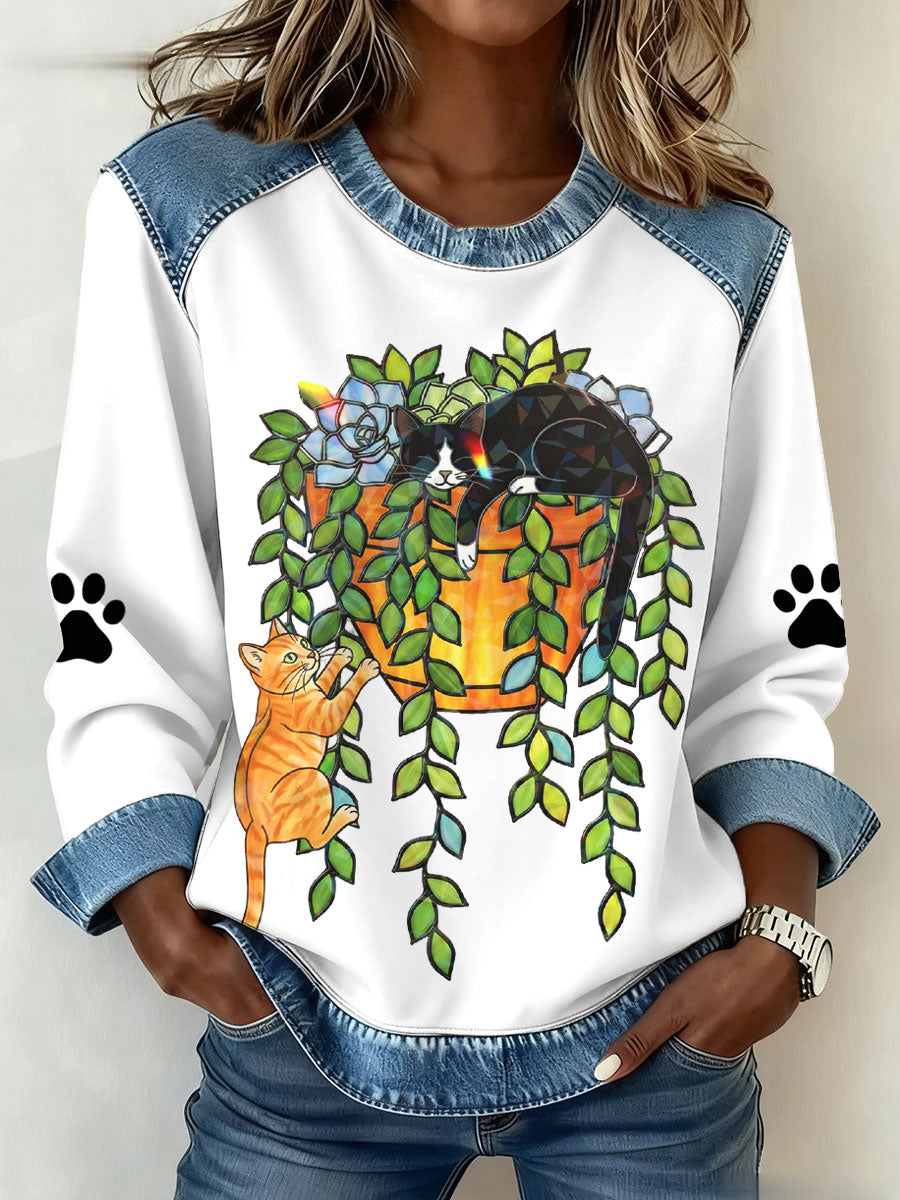 Gatos de Mulher Imprimir Moletons