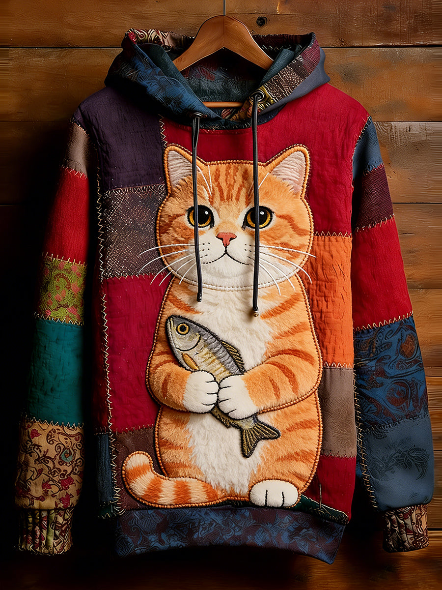 Unisex Retro Animal Art Imprimir Camisola Casual confortável