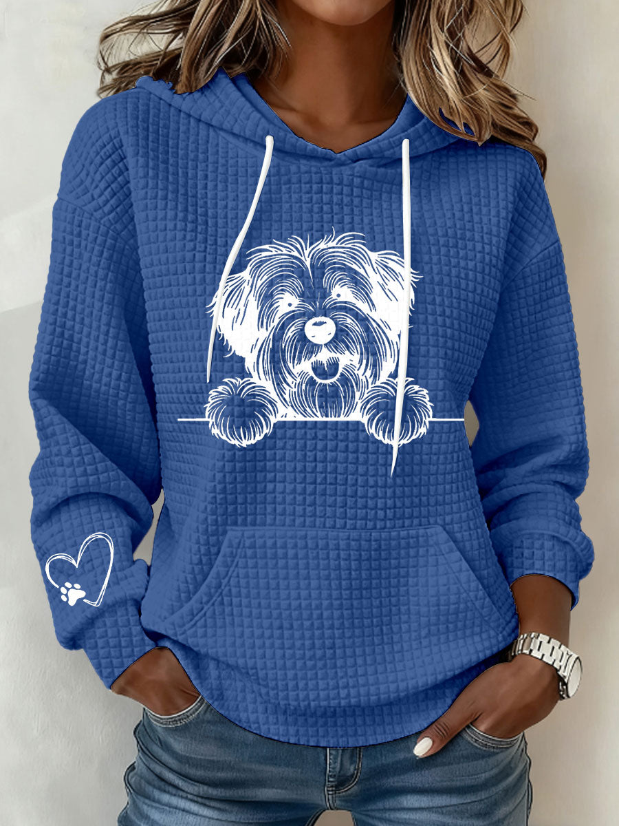 Schnauzer feminino Art Print Casual Hoodie
