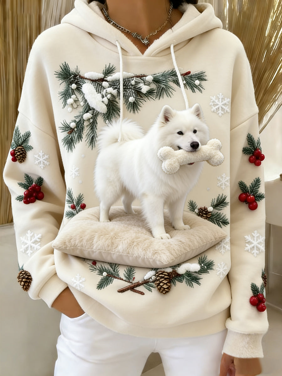 Arte Animal retro feminino imprime moletom com capuz de flanela confortável