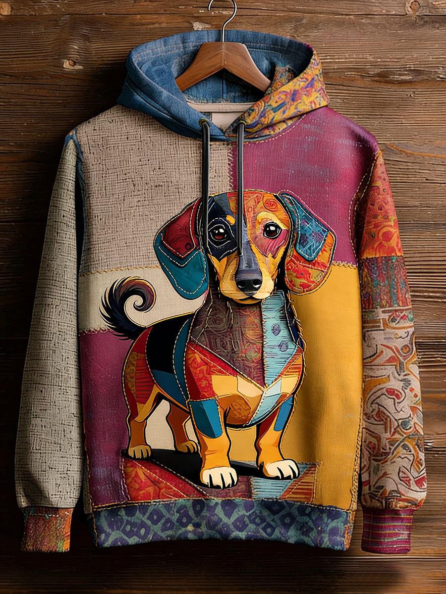 Unisex Retro Animal Art Imprimir Camisola Casual confortável