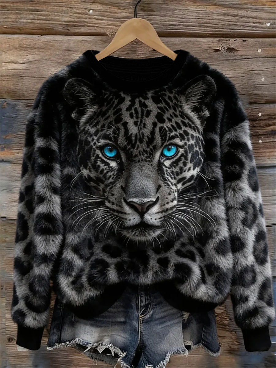 Animal Art Print moletom Casual das mulheres