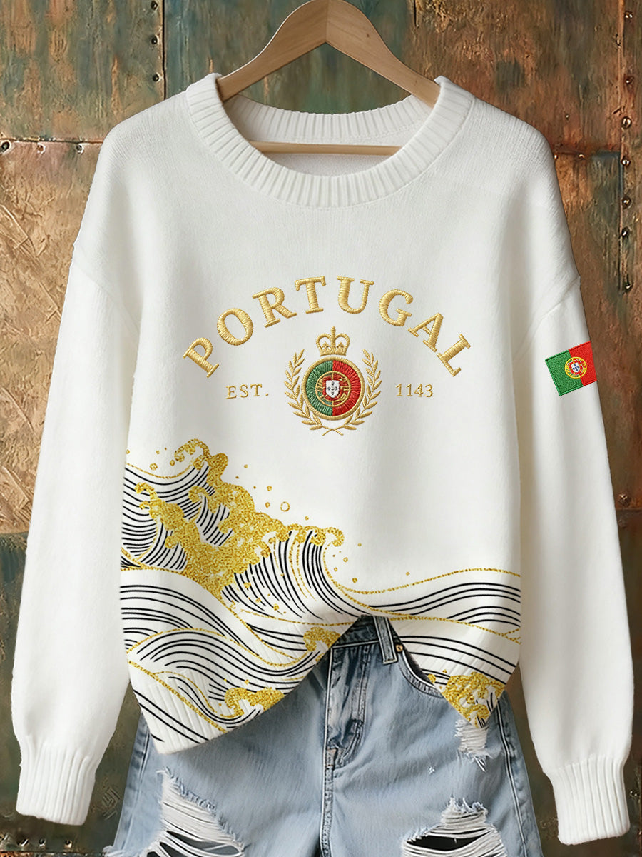Bandeira portuguesa das mulheres imprime camisola confortável