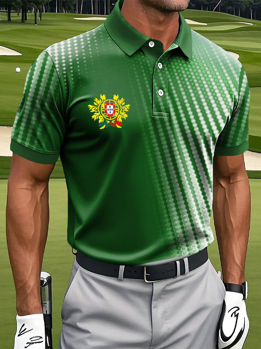 Homens Portugal impressão negócio estilo Polo gola Casual camisa de manga curta