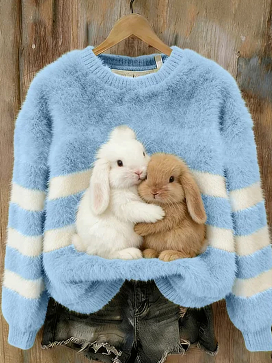 Arte animal retro impressão confortável top de flanela feminino