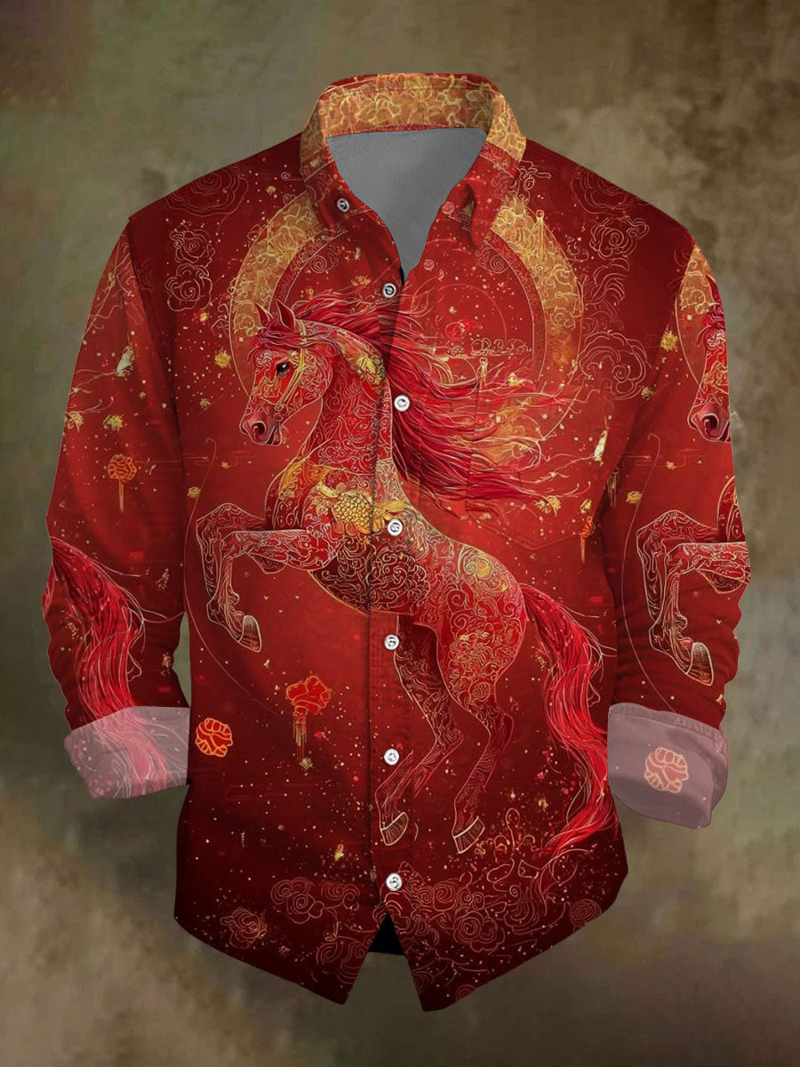 Top de cavalo vermelho ocidental masculino