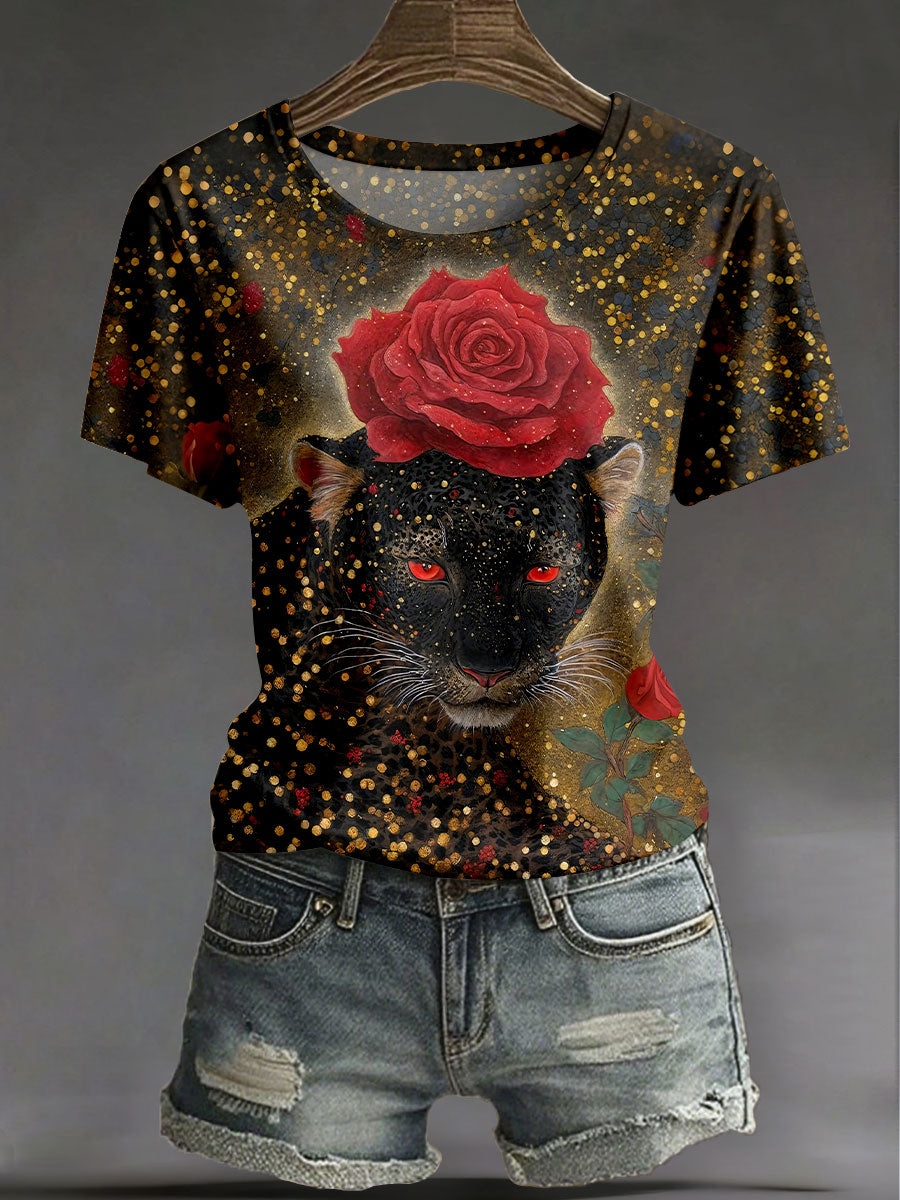 Camisetas estampadas de leopardo femininas