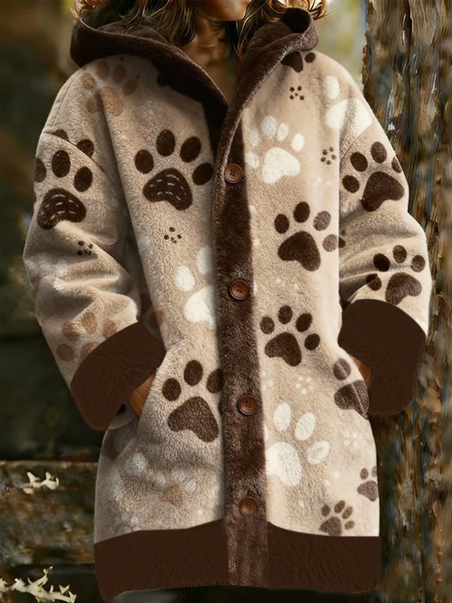 Jaqueta quente bonito do impressão animal flanela feminino