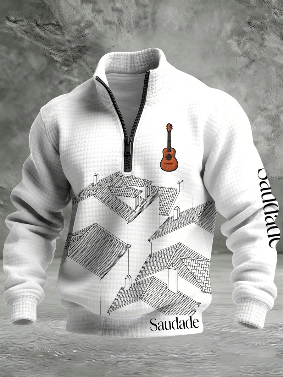 Bandeira de Fado de Portugal Masculina Imprimir Camisola Quente