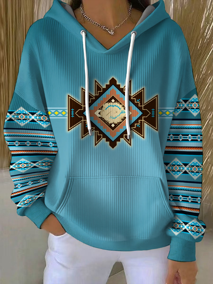 Vintage asteca ocidental do mulheres com nervuras Hoodie