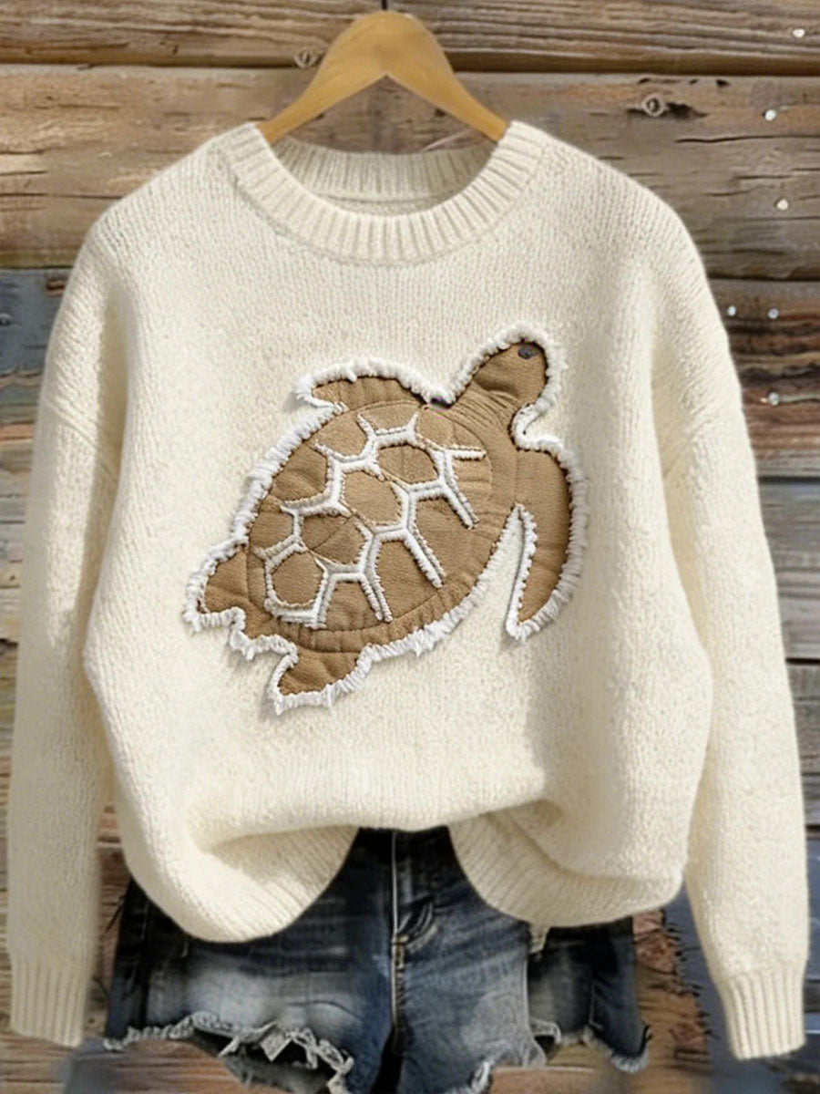 Moletom casual do oceano Animal Print feminino