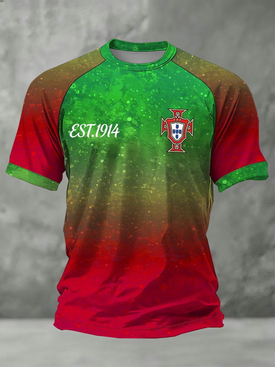 Camiseta impressa Cheering Copa do Mundo de Portugal Masculino