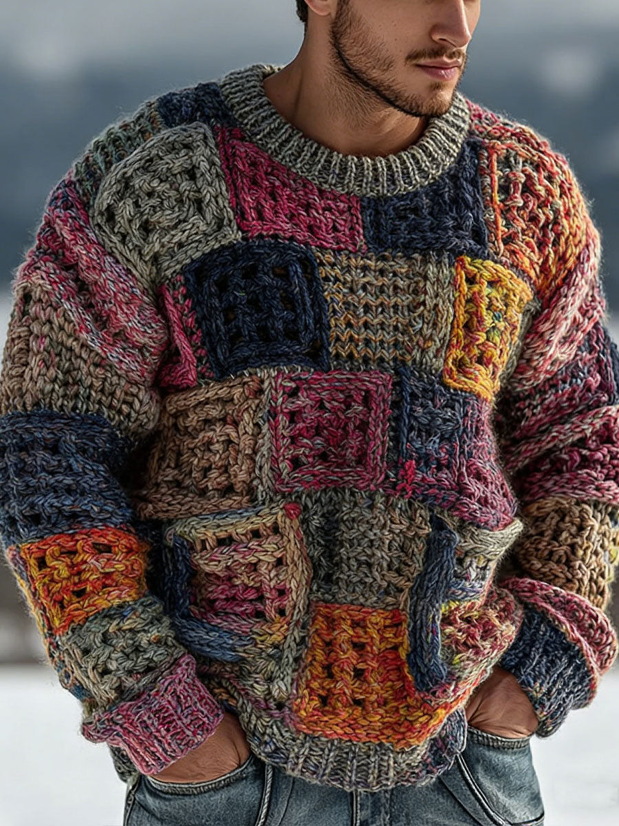 Camisola de malha outono e inverno masculina