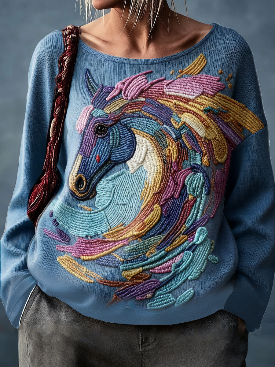Cavalos das mulheres arte impressa tops