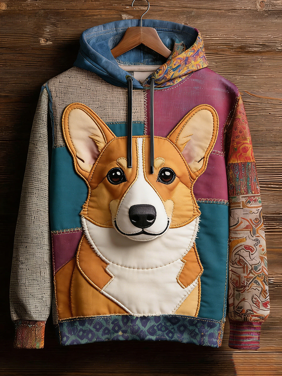 Unisex Retro Animal Art Imprimir Camisola Casual confortável