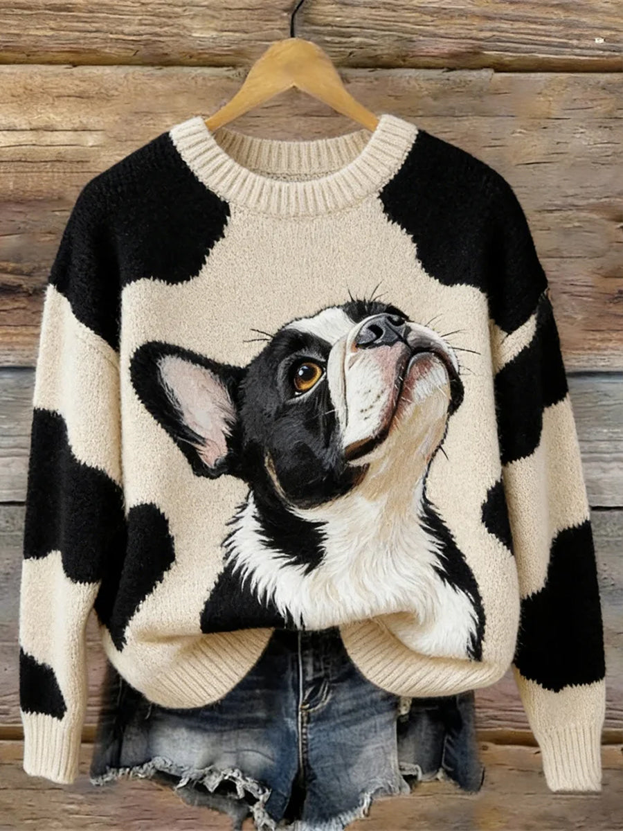 Cão de estimação bonito imprimir camisola Casual feminino