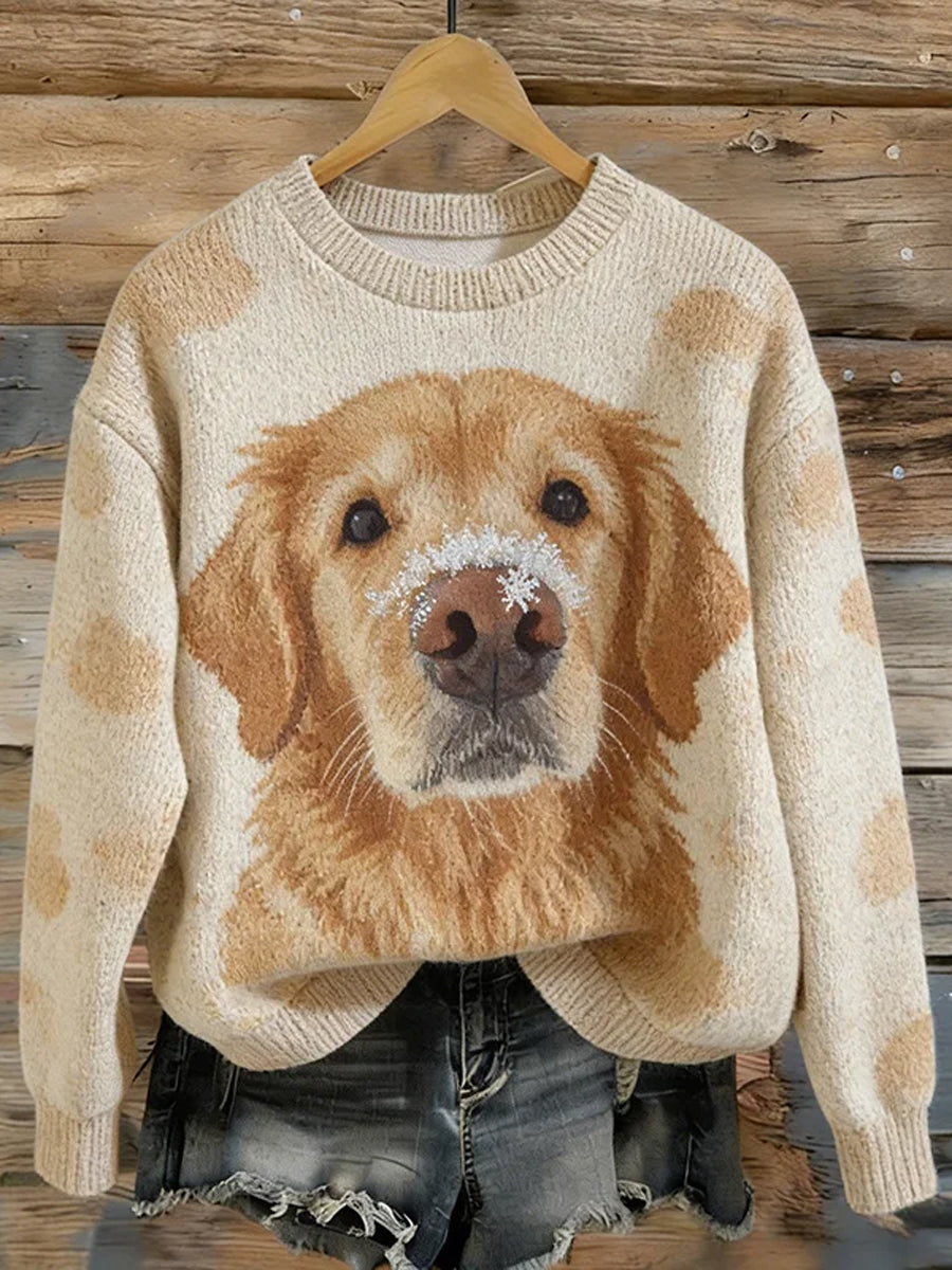 Camisola engraçada do pescoço do filhote de cachorro impressão feminino
