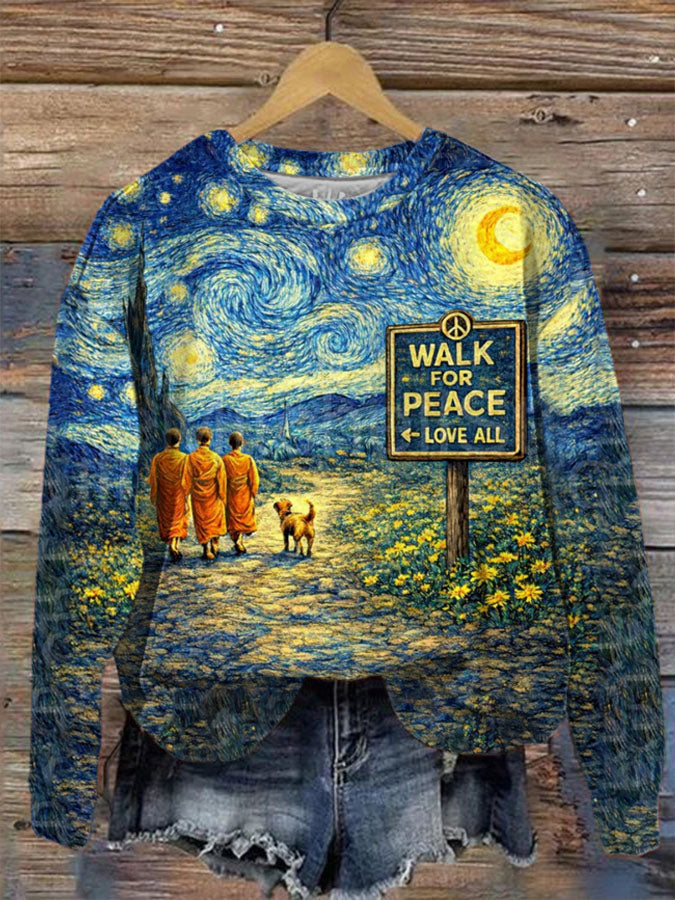 Camisola de impressão Walk For Peace das mulheres