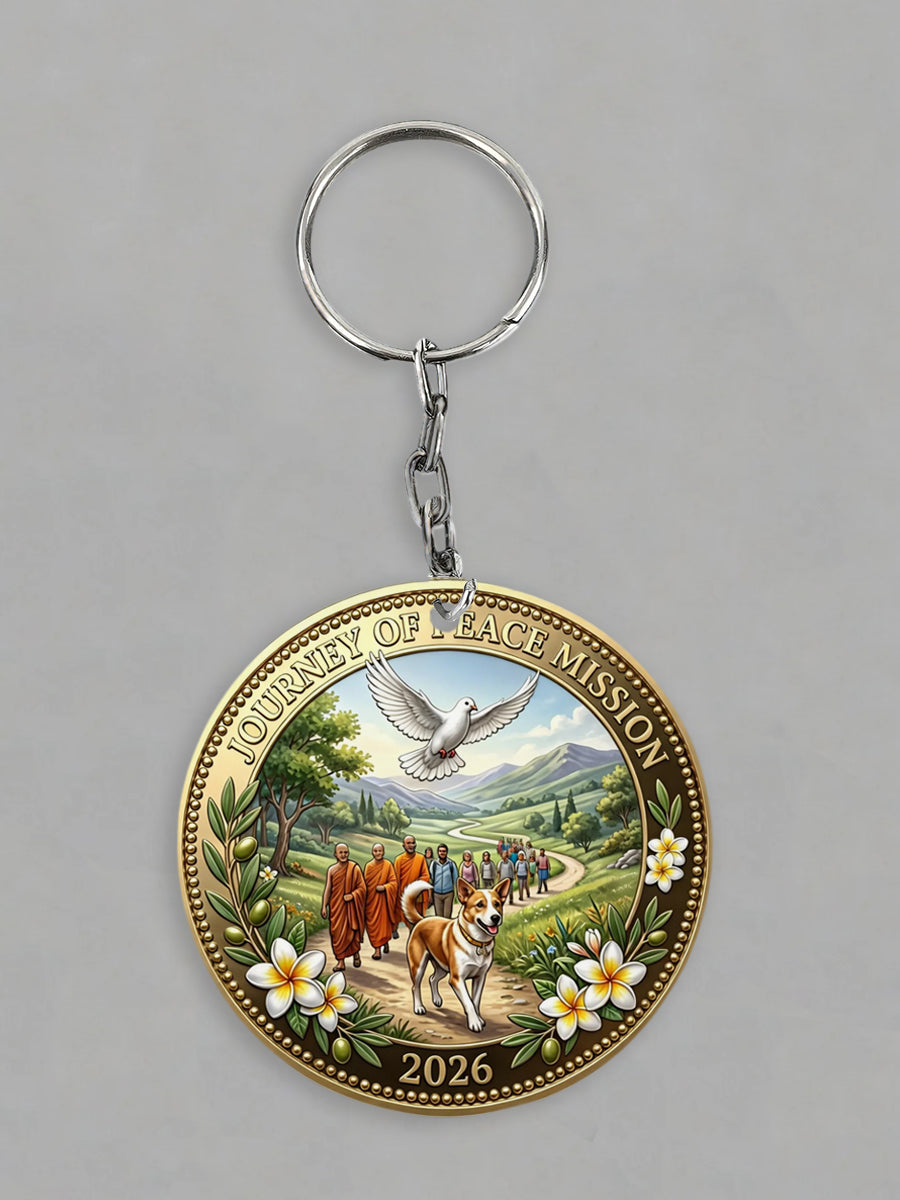 Caminhada pela Paz Rodada Acrílico Chaveiros