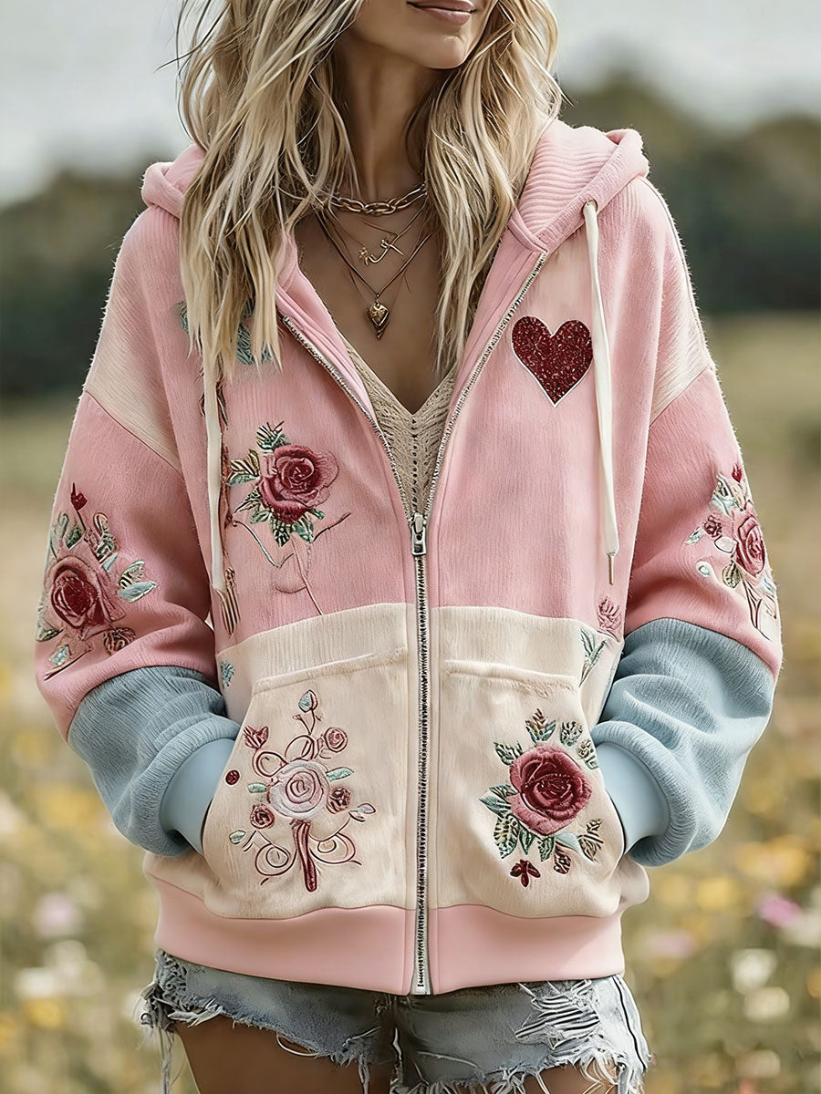 Dia dos Namorados das mulheres Coração Imprimir Casual Hoodie