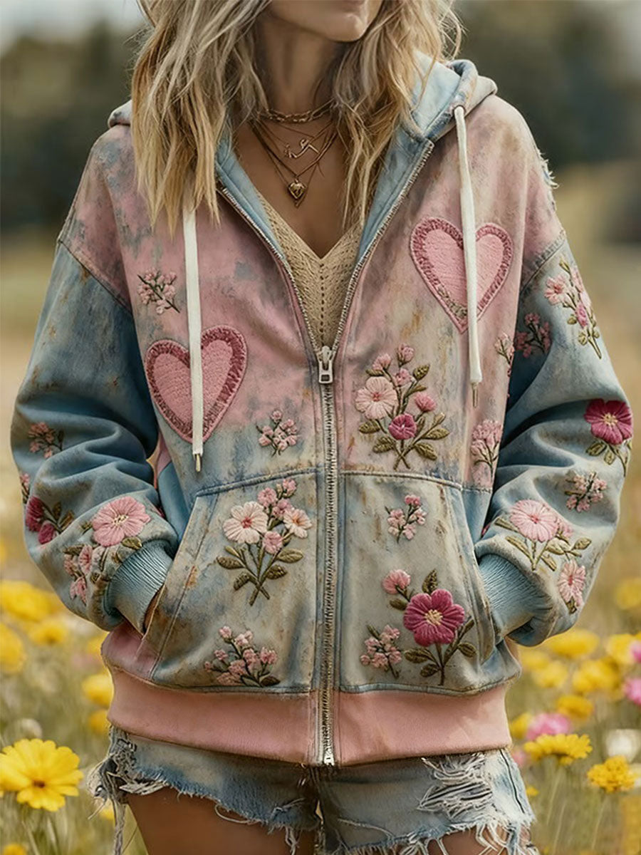 Dia dos Namorados das mulheres Coração Imprimir Casual Hoodie