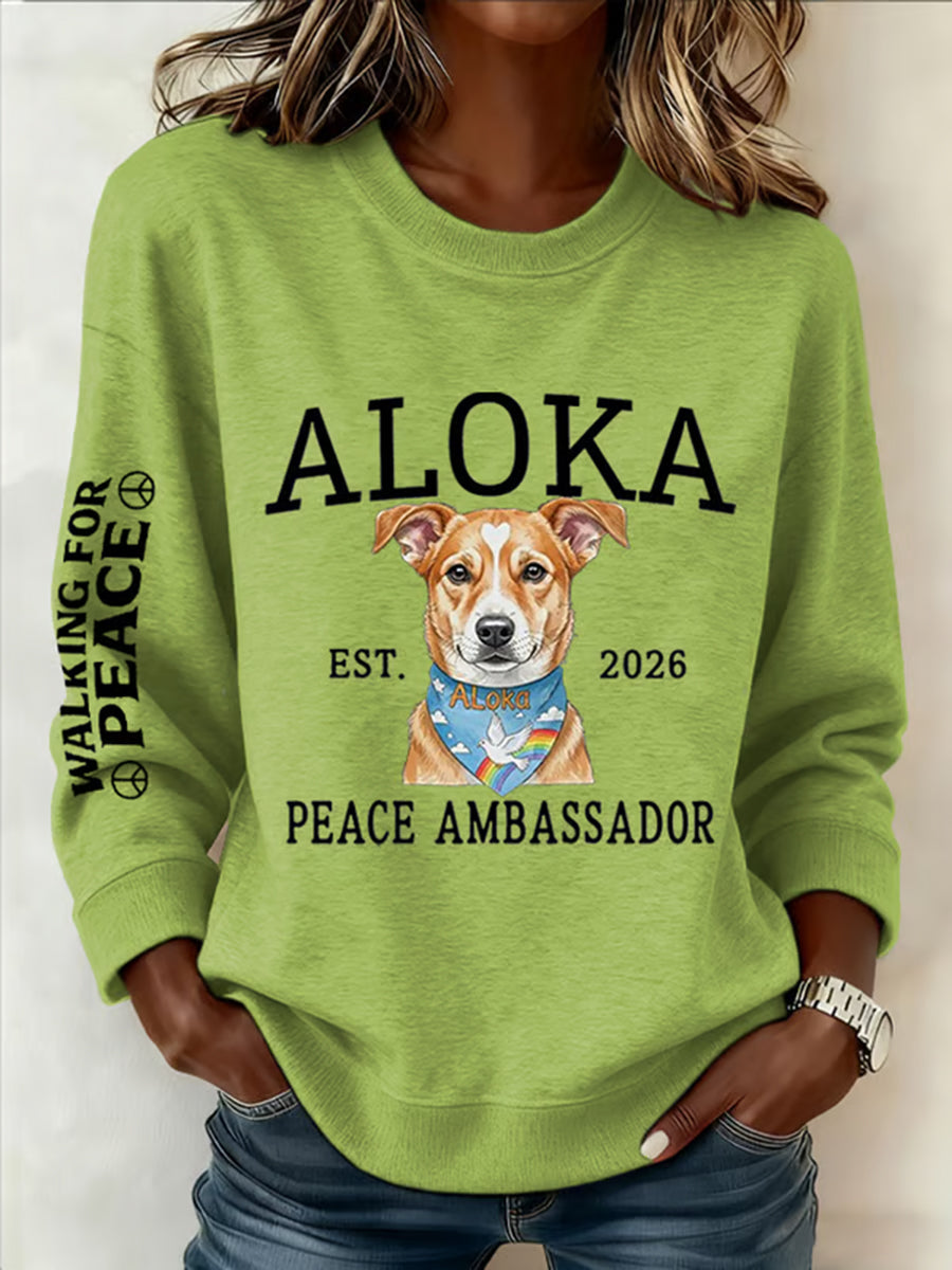 Camisola de impressão Walk For Peace das mulheres