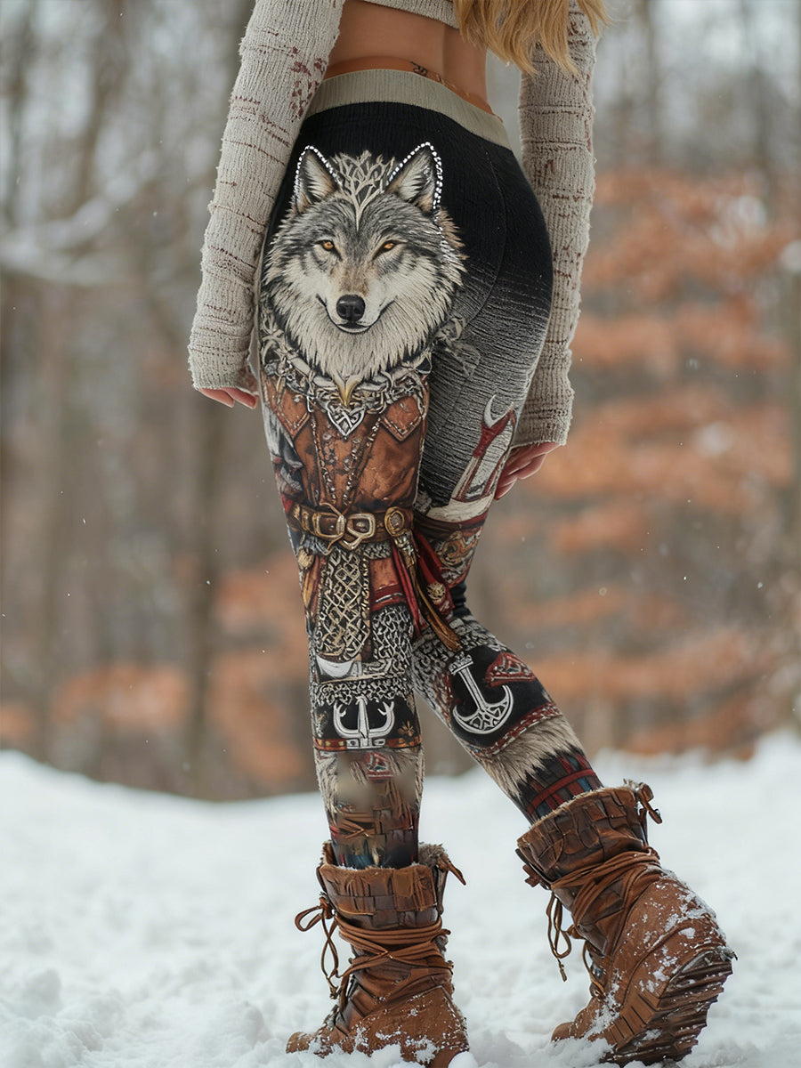 Retro Viking arte celta padrão Athletic Stretch Leggings do mulheres