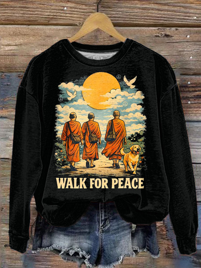 Camisola de impressão Walk For Peace das mulheres