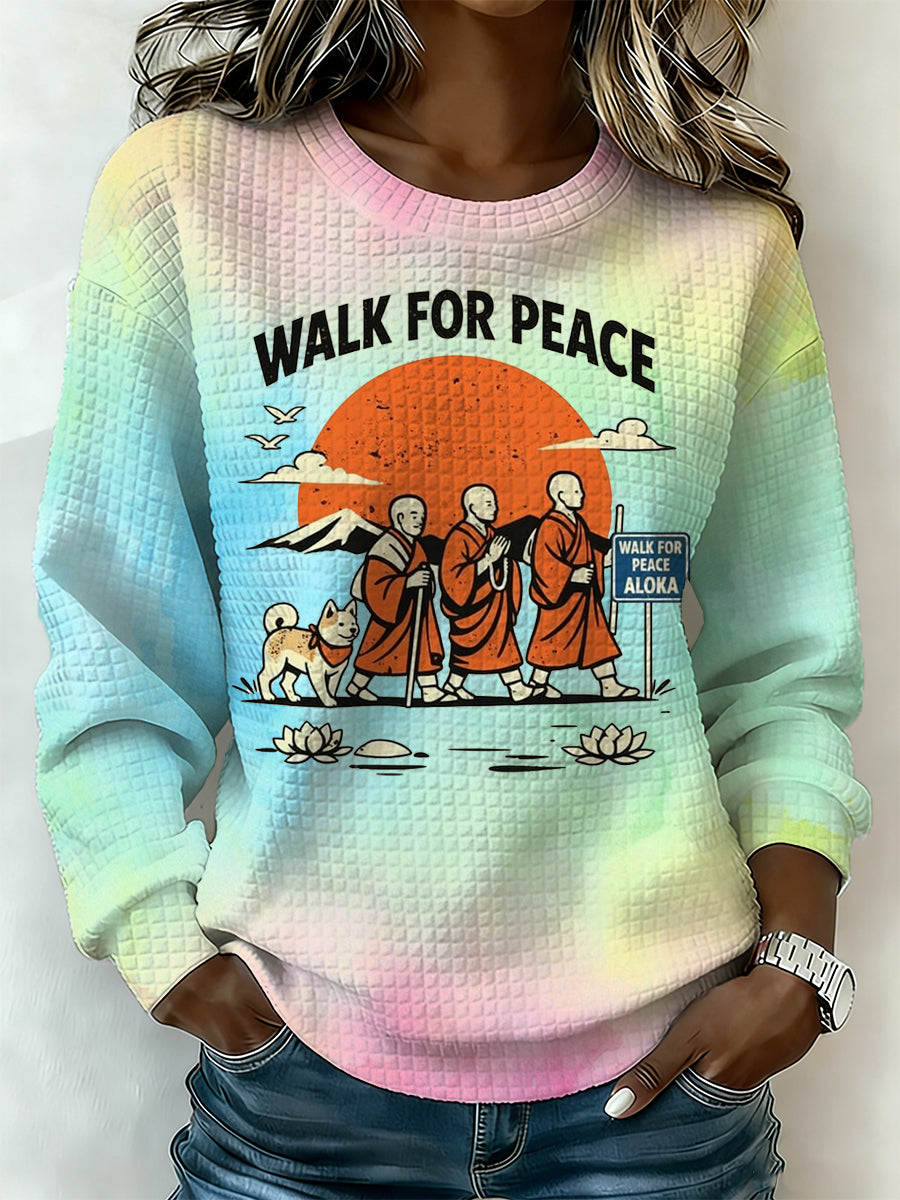 Camisola das mulheres com "Walk For Peace" Element Print