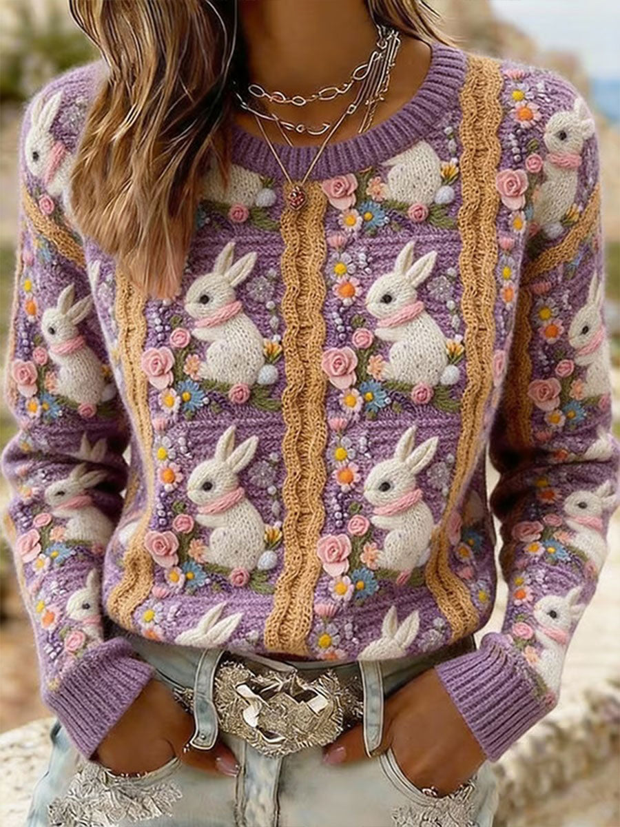 Coelho feminino Floral Print Casual Top