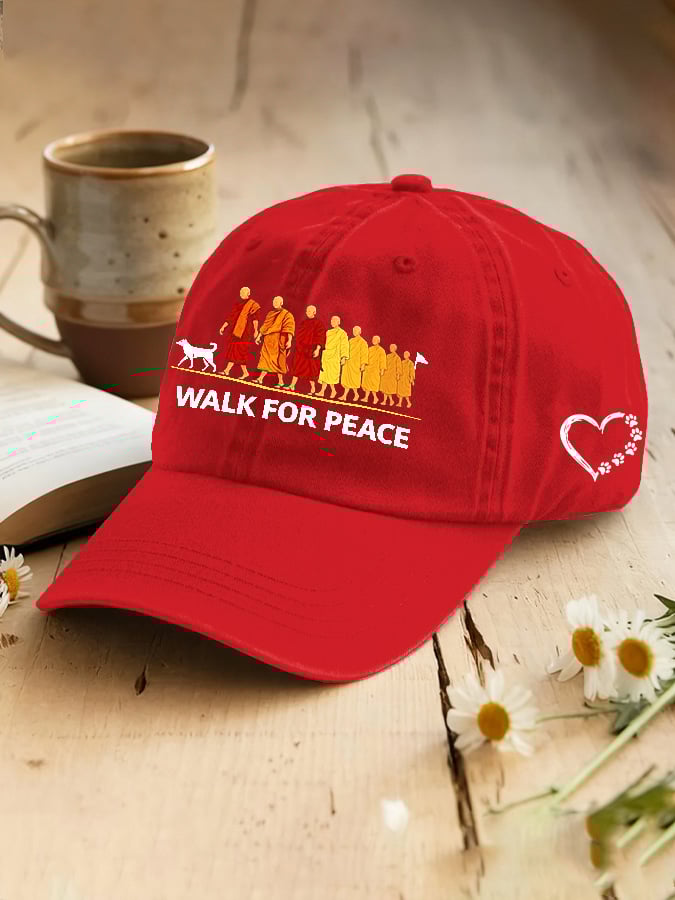 Caminhada Pela Paz Monges Com Chapéu De Cão Aloka