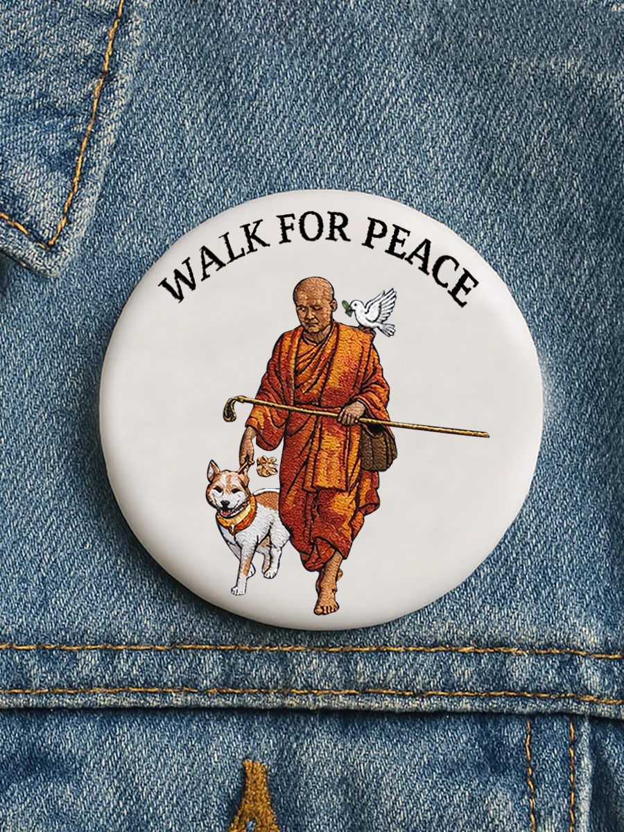 Unisex Walk For Peace Print Broche