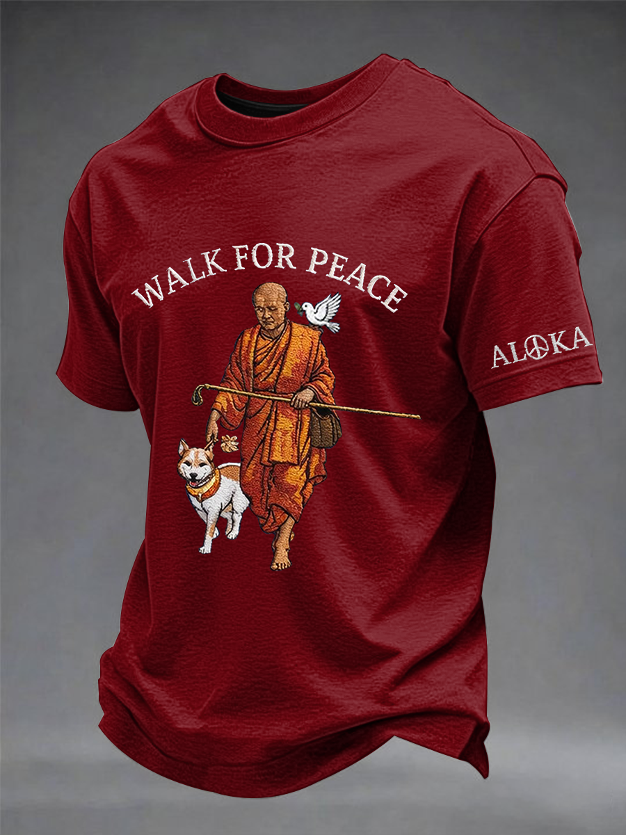Camiseta de manga curta Masculina Walk For Peace