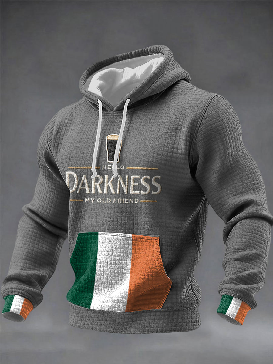 Men's Hello Darkness Hoodie de algodão xadrez do meu velho amigo