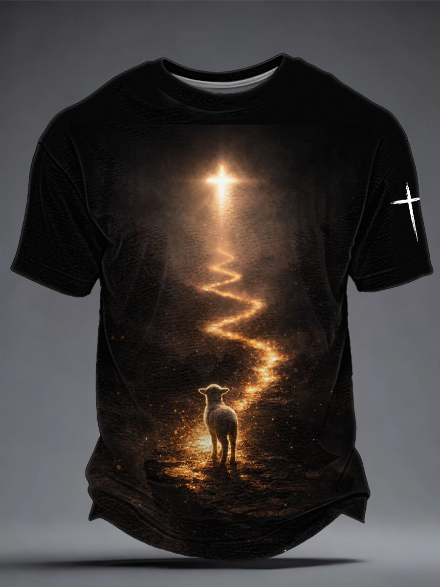 Camiseta masculina com estampa de fé